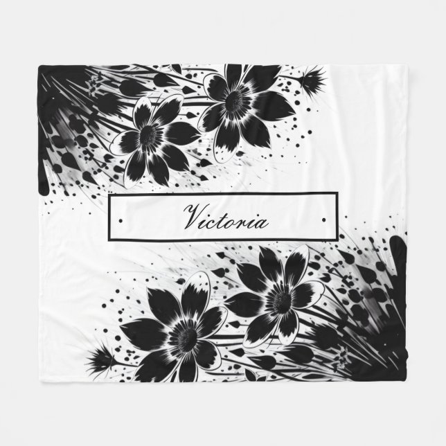 Manta Polar Bloom salpicado de tinta (Frente (Horizontal))