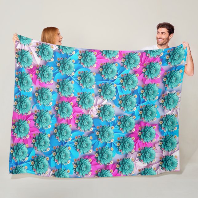 Manta Polar "Blooms azules serenos" (In situ)