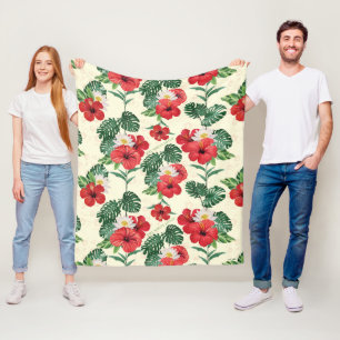Manta Polar Blooms tropicales del Loto Blanco