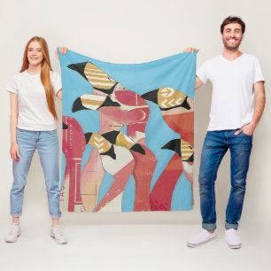 Manta Polar Bloque de flamencos