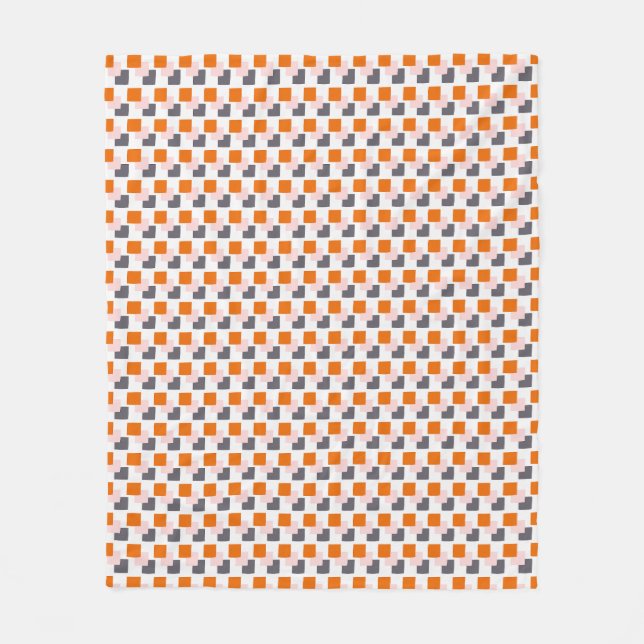 Manta Polar Bloques modernos Naranja gris rosado (Anverso)