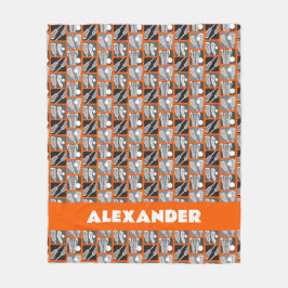 Manta Polar Bloques naranjas Lacrosse de garrapatas y bolas