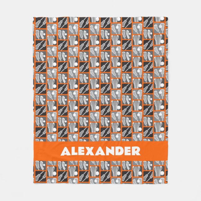 Manta Polar Bloques naranjas Lacrosse de garrapatas y bolas (Anverso)