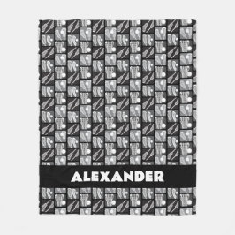 Manta Polar Bloques negros de lacrosse de garrapatas y bolas