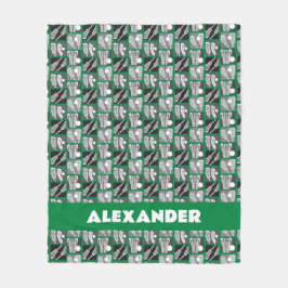 Manta Polar Bloques verdes de lacrosse de garrapatas y bolas