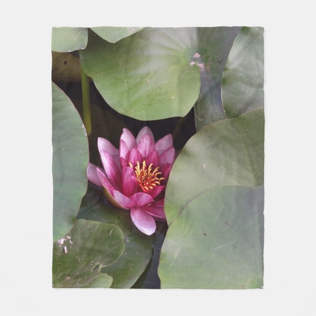 Manta Polar Blossom de Lotus rosa (Anverso)