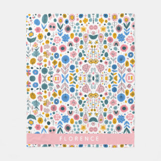 Manta Polar Blossoming Tales Nombre personalizado abierto