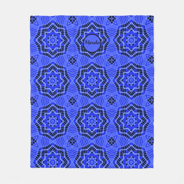 Manta Polar Blue Abstract Star Flowece Fleece (Anverso)