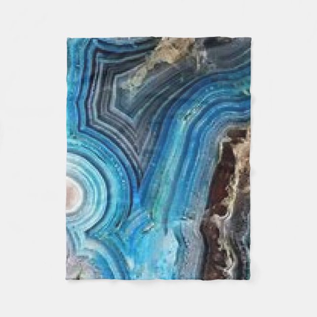 Manta Polar Blue Agate Geode Fleece Blanket (Anverso)