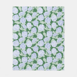 Manta Polar Blue and Green Hydrangea Floral Throw Blanket
