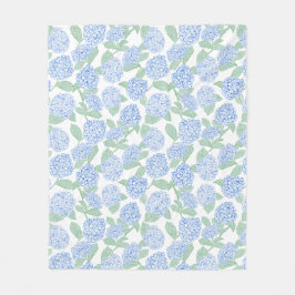 Manta Polar Blue and Green Hydrangea Floral Throw Blanket