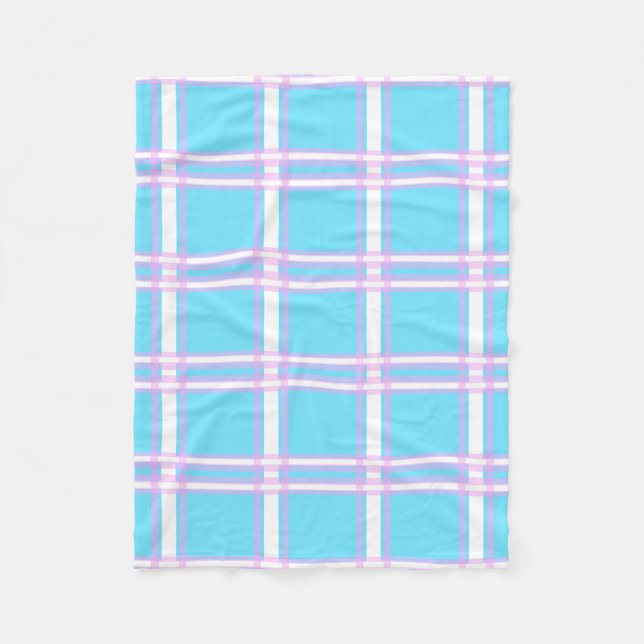 Manta Polar Blue and Pink Plaid (Anverso)