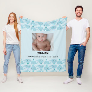 Manta Polar Blue Baby Boy Nombre Nacimiento Fecha de nacimient
