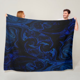 Manta Polar Blue Black Swirl Abstract Smoky Guay