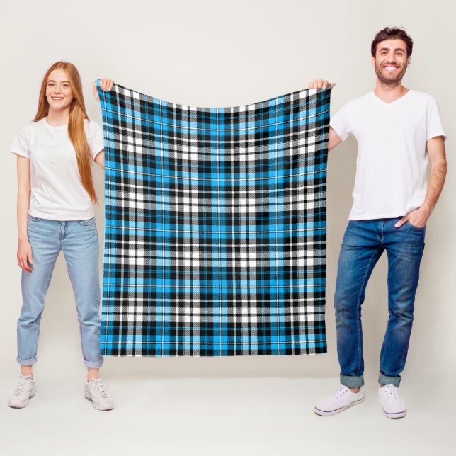 Manta Polar Blue Black White Plaid Tartan Pattern Design  (In situ)