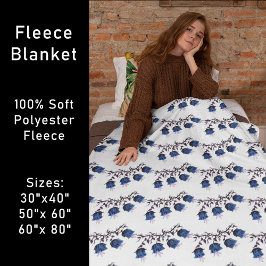 Manta Polar Blue Canterbury Bells Vine Fleece Blanket