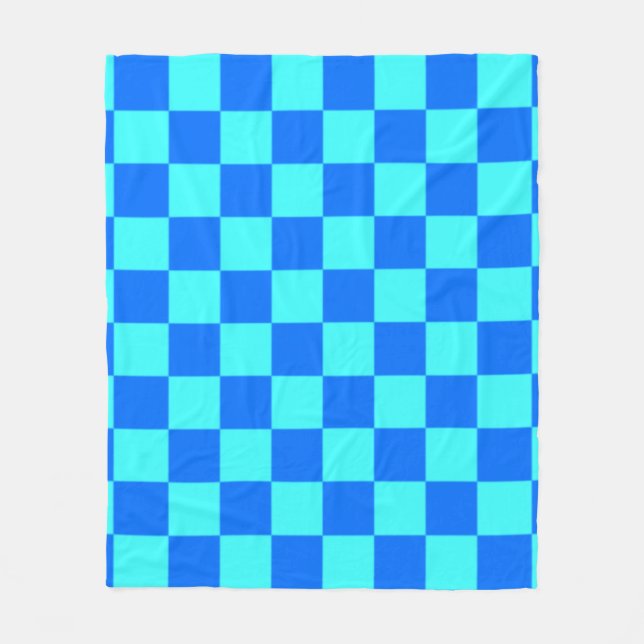 Manta Polar Blue Checkered Square Pattern  (Anverso)