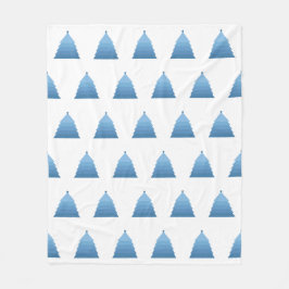 Manta Polar Blue Christmas Tree Fleece Blanc