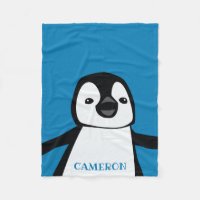 Blue Cute Funny Penguin Nursera Negro y blanco