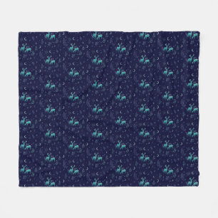 Manta Polar Blue Deer Fleece Blanket