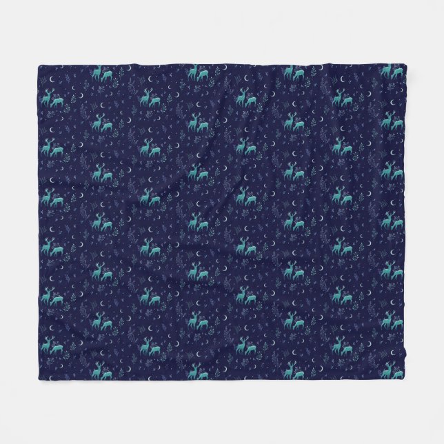 Manta Polar Blue Deer Fleece Blanket (Frente (Horizontal))