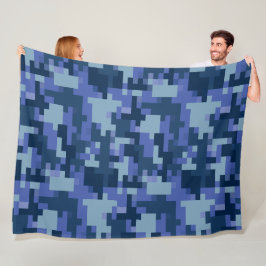 Manta Polar Blue Digital Camouflage Fleece Blanket