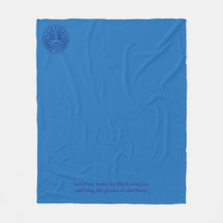 Manta Polar Blue fleece blanket with logo and motto