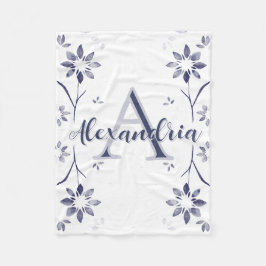 Manta Polar Blue Floral Personalized Monogram Name