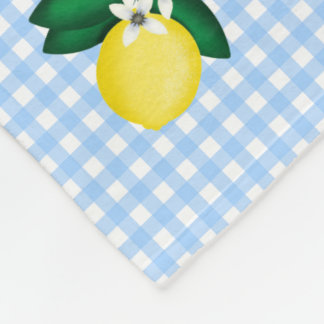 Manta Polar Blue Gingham Lemon Blossom