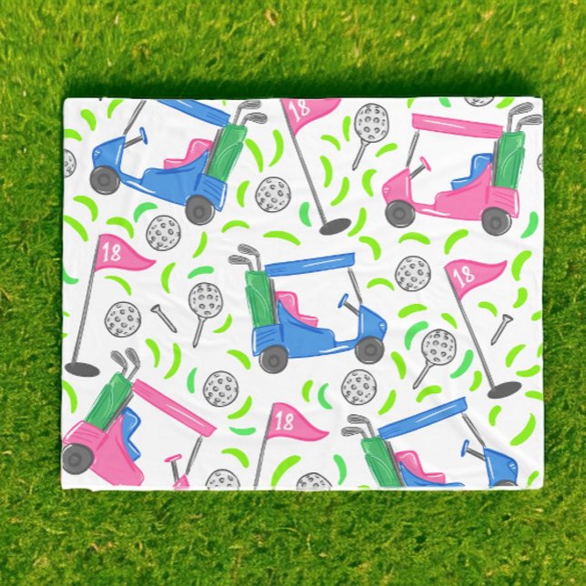 Manta Polar Blue Golf Cart 18th Hole Flag Preppy Bright (Subido por el creador)
