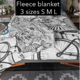 Manta Polar Blue Gray White Gears Steampunk Boys Decour Fleece