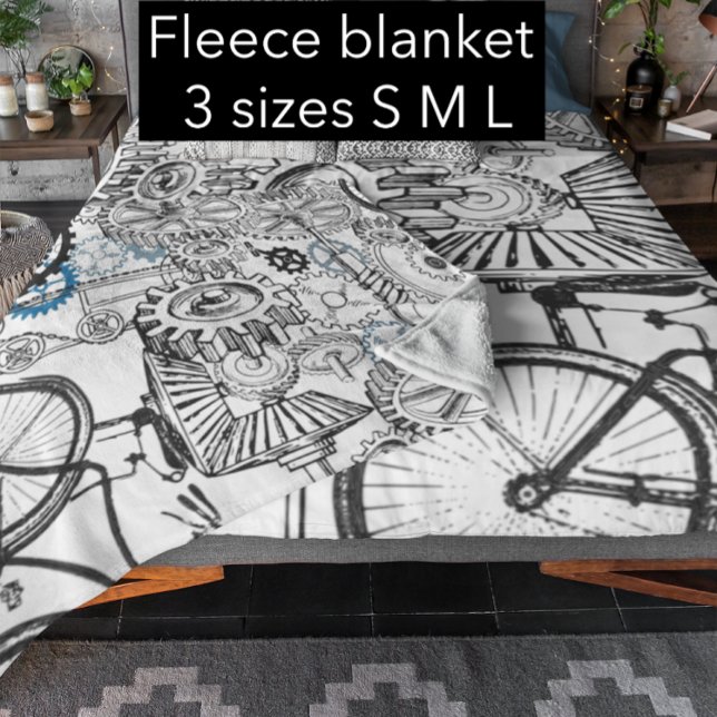 Manta Polar Blue Gray White Gears Steampunk Boys Decour Fleece (Subido por el creador)