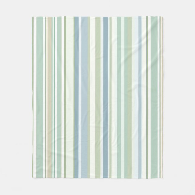 Manta Polar Blue Green and white stripes (Anverso)