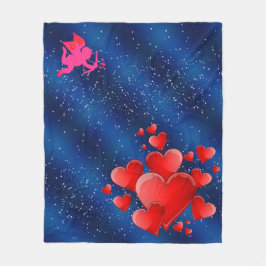 Manta Polar Blue heart  romantic wallpaper