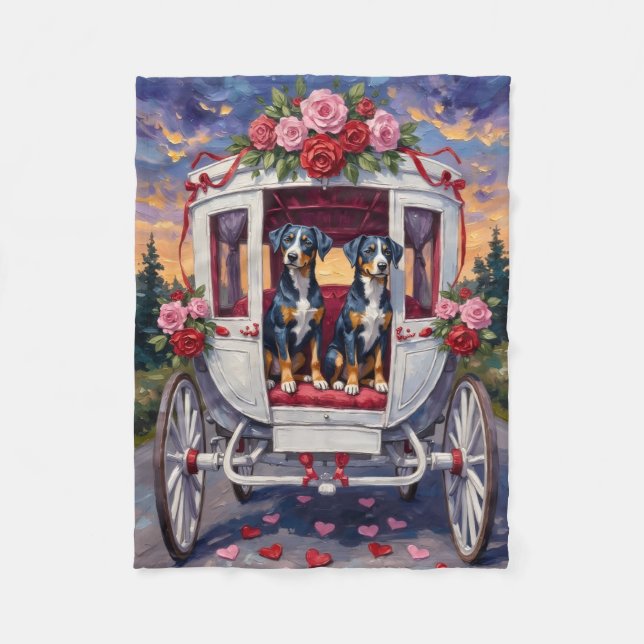 Manta Polar Blue Heeler Dog Valentine's Day (Anverso)