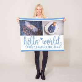 Manta Polar Blue Hello World Monograma Baby Stat