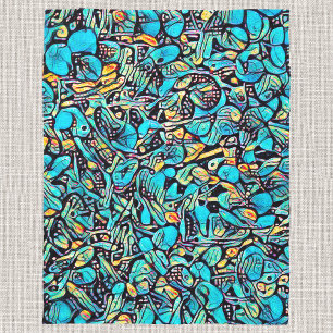 Manta Polar Blue Hydrangea Urban Art Fleece Blanket