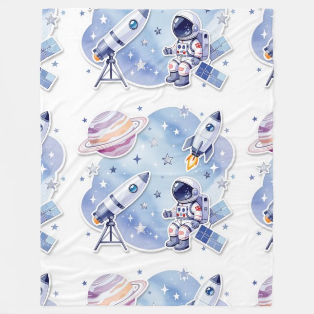 Manta Polar Blue little astronaut stylish Blanket New Home (Anverso)