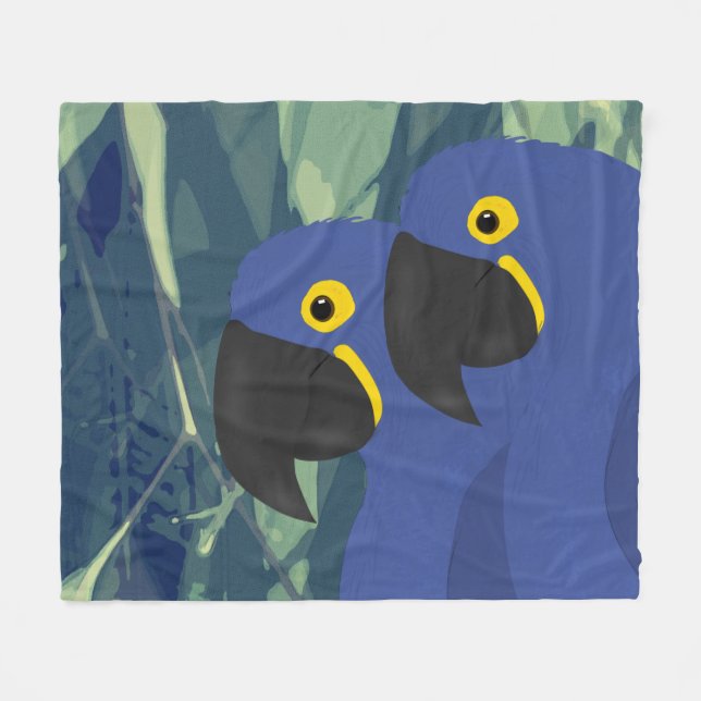Manta Polar Blue Parrot Fleece Blanket (Frente (Horizontal))