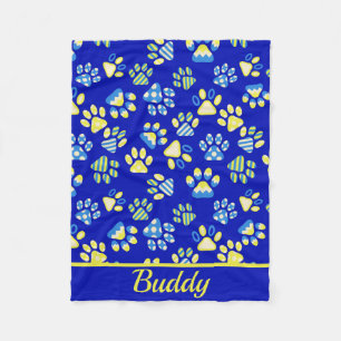 Manta Polar Blue Paws Mascota Fleece Blanket
