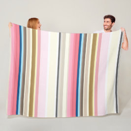 Manta Polar Blue, pink, almond and coffee stripes