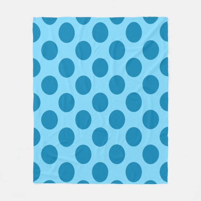 Manta Polar Blue Polka Dots - Seamless Pattern Throw Pillow (Anverso)