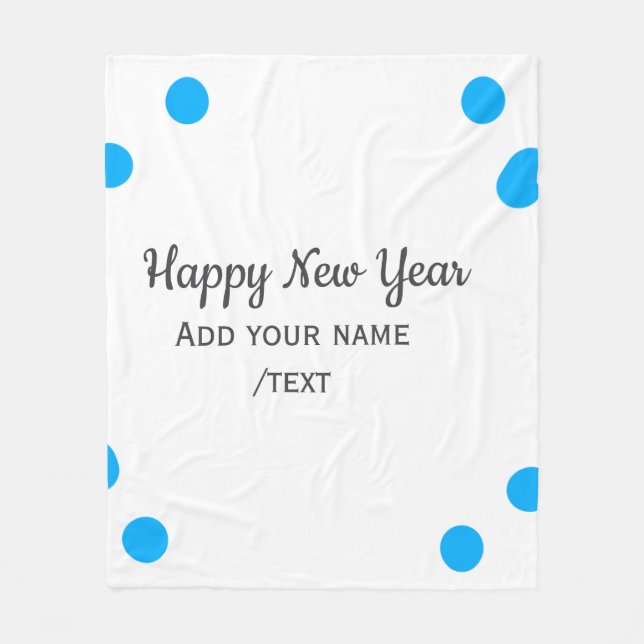 Manta Polar Blue polkadots happy new year add name messasimple (Anverso)