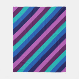 Manta Polar Blue Purple Verde azulada Stripes Media Fleece Bla