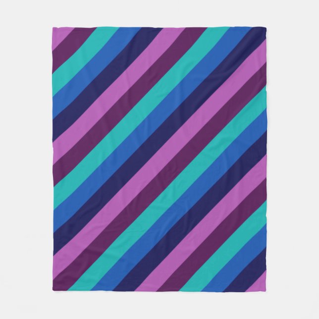 Manta Polar Blue Purple Verde azulada Stripes Media Fleece Bla (Anverso)