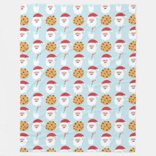 Manta Polar Blue Santa Milk and Cookies Fleece Blanket