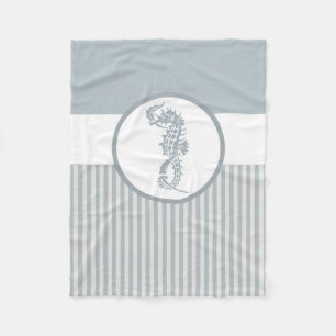 Manta Polar Blue Seahorse Blue Classic Nautical Elegant