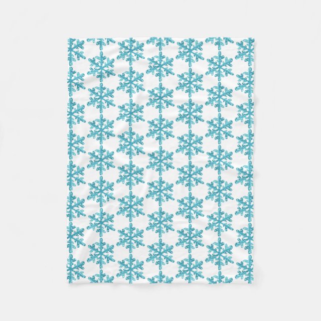 Manta Polar Blue Snowflake Pattern Winter (Anverso)