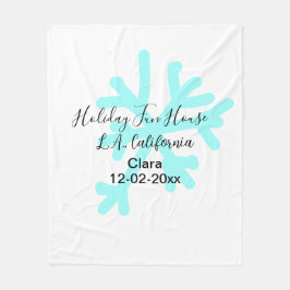 Manta Polar Blue snowflakes holiday camping house place date