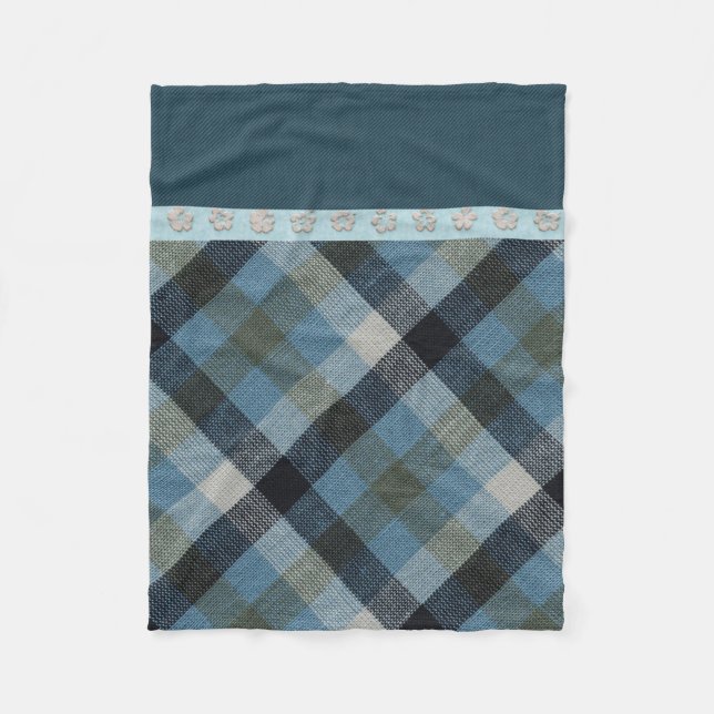 Manta Polar Blue Tartan Fleece Blanket (Anverso)